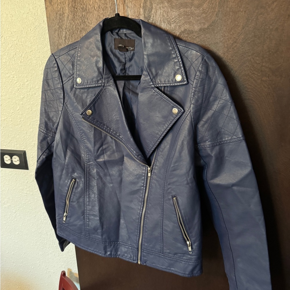 Forever 21 Navy Leather Jacket